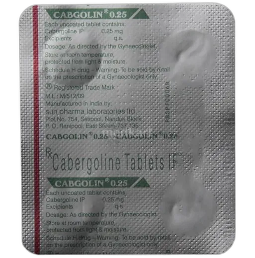 cabgolin 0.25mg tablet 4's